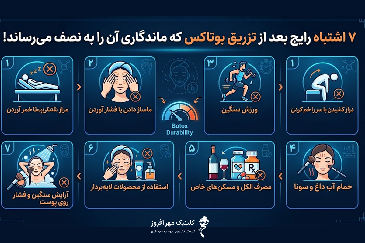 ۷ اشتباه رایج بعد از تزریق بوتاکس